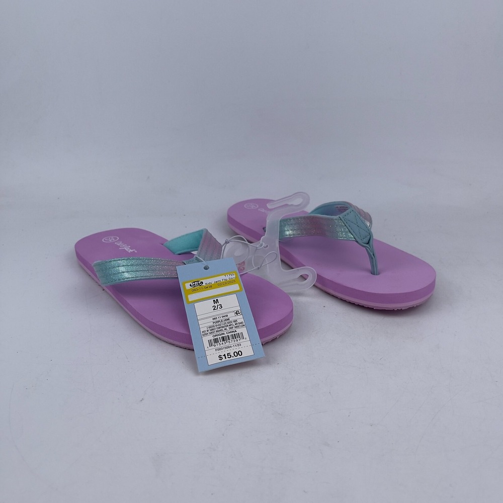 Cat & Jack Jami Flip Flop Sandals Kids M Purple Upper Rubber Lightweight Slip-On
